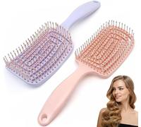 MEMIMO Cepillo pelo, cepillo desenredante cabello 2 unidades, peine Curvo profesional Ventilado Cepillo para Cabello rizado, Húmedo y Seco, Cepillo de Masaje para adultos y niños.