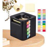 Memo Note - Soporte para notas 4 en 1, dispensador de notas emergentes, organizador de notas con pegatinas de índice coloridas para clips de papel