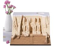 Memo Pad, Temple Design Panoramic Notepad, Premium Quality Elegant Compact Multifunctional Thoughtful Gift Paper Carving Art Craft with Pen Holder Cover, Multicolor