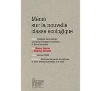 Mémo sur la nouvelle classe écologique: Comment faire émerger une classe écologique consciente et fière d'elle-même