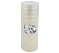 memobe Amex Cinta adhesiva transparente multiusos, para escuela, oficina, trabajo, película adhesiva resistente y duradera, con adhesivo acrílico, rollos adhesivos multiusos, 12 mm x 30 m, 12 unidades