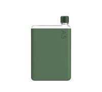 memobottle Paquete A5 (verde musgo) - 25 onzas (750 ml) - Botella, funda de silicona y tapa | Botella de agua delgada para bolsas, junto a libros y portátiles | Tritan sin BPA | Moderno y minimalista