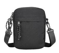 MEMOFYND 1 bolso bandolera para hombre, mini bolsa para teléfono móvil, bolso de mensajero, bolso negro, para el tiempo libre, adecuado para viajeros, deportes, Negro , talla única