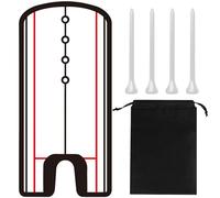 MEMOFYND 1 espejo de ajuste con 4 clavos de golf, 1 bolsa de almacenamiento, dispositivo de entrenamiento portátil de pinball para golfistas de todos los niveles