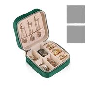 MEMOFYND 1 joyero de viaje con 2 paños para pulir, caja de almacenamiento de joyas, caja pequeña para joyas, mini caja de almacenamiento para joyas, caja de joyería para niños, puede anillos,