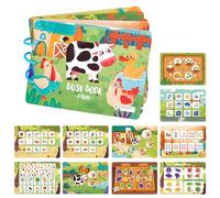 MEMOFYND 1 libro de lactancia, libro con animales de granja, libros de empleo para niños, juguete sensorial educativo, libro de pegatinas reutilizable, aprendizaje para niños y niñas