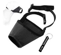 MEMOFYND 1 máscara ajustable para perros con silbato, bozal de seguridad transpirable para perros pequeños, negro