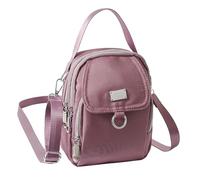 MEMOFYND 1 mini bolso de mano, bandolera con cremallera, bolso bandolera ajustable, funda para teléfono móvil con varias rejillas, adecuado para viajes, compras, mujeres y niñas (morado), morado,