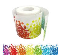 MEMOFYND 1 rollo de cinta de puntos coloridos, decoración de aula, borde de tablón de anuncios, pegatinas decorativas coloridas autoadhesivas, decoración de bricolaje, cinta decorativa de interiores,
