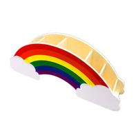 MEMOFYND 1 soporte de madera para lápices de colores arcoíris, caja de almacenamiento para herramientas de maquillaje, almacenamiento de escritorio con múltiples compartimentos