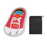 MEMOFYND 1 tabla de ejercicios con cordones de madera con 1 bolsa de almacenamiento, tabla de ejercicios para cordones, tabla de aprendizaje para niños, herramienta de educación temprana