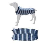 MEMOFYND 1 traje de recuperación de cirugía azul para perros, traje de recuperación a rayas, traje de recuperación para heridas, pijama para perro