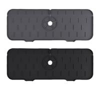 MEMOFYND 2 almohadillas de drenaje de silicona con mango de silicona, almohadillas absorbentes para grifo, almohadillas de drenaje de fregadero, perfectas para encimeras de cocina y fregaderos.
