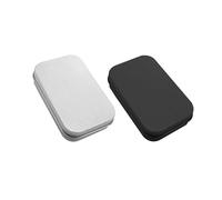 MEMOFYND 2 cajas de almacenamiento vacías de metal con bandeja plegable, pequeñas cajas de almacenamiento, mini caja de hierro de una pieza, caja rectangular de hojalata para caramelos de jabón,