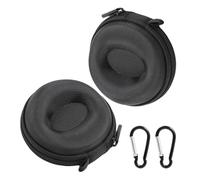 MEMOFYND 2 cajas de viaje para relojes con 2 mosquetones, caja de almacenamiento para relojes, caja de almacenamiento para reloj de hombre, caja de viaje, caja protectora de viaje (negro), Negro