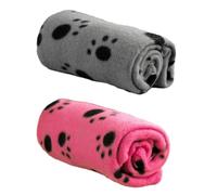 MEMOFYND 2 mantas para mascotas, lindas mantas para mascotas, manta estampada para mascotas, manta de felpa lavable, 60 x 70 cm, adecuada para gatos y perros (gris + rosa)