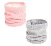 MEMOFYND 2 Paquete de Bufandas de Punto de Invierno (Rosa y Gris) - Tipo Suéter Con Copos de Nieve Para Calentar el Cuello, Mezcla de Lana, Unisex
