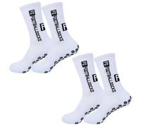 MEMOFYND 2 pares de calcetines deportivos antideslizantes, calcetines de agarre con puntos de goma, absorben el sudor y transpirables, unisex, adecuados para fútbol