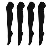 MEMOFYND 2 pares de calcetines para mujer, calcetines de algodón sobre la rodilla, calcetines altos para mujer, calcetines térmicos por encima de la rodilla, calcetines para pantorrilla (negro),