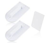 MEMOFYND 2 planchas para tartas con 1 raspador de crema de mantequilla, plancha estable de plástico para tartas de azúcar, herramienta de alisado con bordes planos, herramienta de pulido para hornear