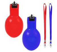 MEMOFYND 2 silbatos con 2 cordones, silbato deportivo, silbato de árbitro, silbato de animo, silbato de entrenamiento para niños, para entrenamiento y diferentes competiciones (rojo, azul)
