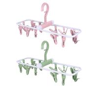 MEMOFYND 2 unidades de tendedero resistente al viento, perchas para ropa interior, percha de viaje, percha plegable para calcetines, ropa interior y piezas pequeñas