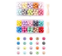 MEMOFYND 240 cuentas de madera de colores redondas, 10 mm, 240 unidades, color madera de loto, pulseras, manualidades, decoración