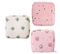 MEMOFYND 3 bolsas para compresas sanitarias, menstruales, higiénicas, bolsas de almacenamiento para tampones, bolsa de almacenamiento cuadrada, bolsa de higiene escolar