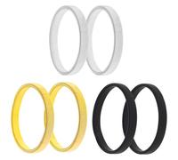 MEMOFYND 3 pares de brazaletes elásticos para camisa, anillo antideslizante de manga larga, accesorios fijos, adecuados para hombres y mujeres (plata, negro, oro)