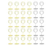 MEMOFYND 30 soportes para números de mesa, tarjetas de mesa, tarjetas de mesa, menús de mesa, menús de mesa, menú, juego de mesa (oro, plata)