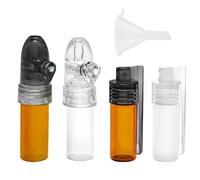 MEMOFYND 4 botellas de especias con mini embudo, botella de polvo de especias, botella de cristal pequeña, botella dispensadora de especias, botella de cristal portátil, recipiente para especias,