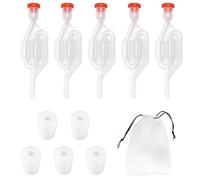 MEMOFYND 5 tubos de fermentación, 5 tapones de silicona, 1 bolsa de almacenamiento, kit de elaboración de cerveza, tubos de fermentación con tapón de goma, válvula de salida de cerveza para cerveza,