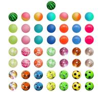 MEMOFYND 50 bolas de goma surtidas, pelotas de souvenir, pelotas de saltar, pelotas antiestrés, pelotas de juguete, pelotas de goma coloridas, ideales para cumpleaños infantiles