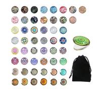 MEMOFYND 51 piedras de cristal de colores, 2,5 cm, piedras redondas de la suerte, joyas, manualidades, decoración del hogar