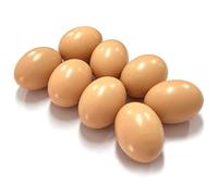 MEMOFYND 8 huevos artificiales, huevos de madera artificiales, huevos de madera para comadrona, huevos de pollo, herramientas para la cría de aves de corral (beige)