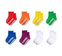 MEMOFYND 8 pares de calcetines antideslizantes térmicos para niños, juego de calcetines para niños y niñas de 3 a 5 años, amarillo, naranja