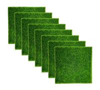 MEMOFYND 8 piezas de césped artificial de 15 x 15 cm, accesorios de jardín de hadas realistas, musgo artificial, alfombra de musgo, plantas de puerta, decoración de muebles pequeños, decoración de