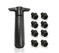 MEMOFYND 8 Tapones de Vino Con Bomba de Vacío, Cierre Al Vacío Para Protección de Botellas, Reutilizable (Negro)