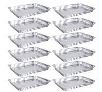 MEMOFYND Bandeja de horno de 12 piezas de papel de aluminio, bandeja de horno de papel de aluminio, bandeja de horno de papel de aluminio, molde para panadería, recipiente de cocción por lotes,