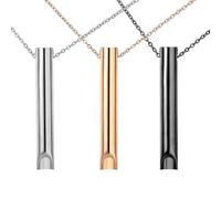 MEMOFYND Collar largo de 3 piezas con colgante de acero de titanio y tres colores, regalo de joyería, collar de alivio de ansiedad, Acero inoxidable