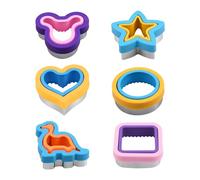 MEMOFYND Cortador y sellador de sándwich de 6 piezas, molde de sándwich de acero inoxidable, cortador de verduras, cortador de alimentos para niños, decoración bento