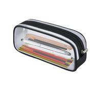 MEMOFYND Estuche Negro Transparente de Malla, Carrier Bag Case, 26.6 x 13.8 x 3.5 cm