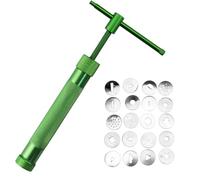 MEMOFYND Extrusora de 1 Tono Con 20 Puntas Diferentes, Extrusora de Acero Inoxidable, Máquina De Cortar Arcilla, Herramientas De Arcilla, Caramelo Suave, Juego De Herramientas De Decoración De