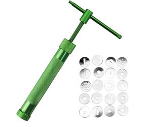 MEMOFYND Extrusora de 1 Tono Con 20 Puntas Diferentes, Extrusora de Acero Inoxidable, Máquina De Cortar Arcilla, Herramientas De Arcilla, Caramelo Suave, Juego De Herramientas De Decoración De