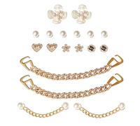 MEMOFYND Juego de 18 flores de zapatos con cuentas, accesorios de sandalias decorativas, hebillas decorativas para manualidades, hebillas decorativas extraíbles, regalos de fiesta para mujeres, lindas