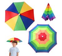 MEMOFYND Juego De 2 Sombreros De Lluvia, Divertidos Sombreros De Lluvia para La Cabeza, Sombreros De Lluvia Parasol con Banda Elástica, Adecuados para Niños, Adultos, Playa, Pesca, Golf
