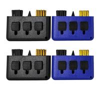 MEMOFYND Juego de 4 cepillos de limpieza 3 en 1 para palos de golf, color azul y negro