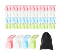 MEMOFYND Juego de 60 ganchos de conexión para perchas con bolsa de almacenamiento, perchas de plástico, para ahorrar espacio