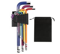 MEMOFYND Juego de llaves Allen de 1 pieza con 1 bolsa de fieltro, juego de llaves Allen de 9 piezas, llave Allen antideslizante, llave Allen de cabeza larga, adecuada para extracción de piezas,