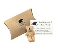 MEMOFYND Juego de regalo de oso de bolsillo de 1 pieza inspirador y faltante regalo de cumpleaños creativo mini tarjeta de decoración de oso de peluche, para familiares y amigos marrón, jtkoudaixiong